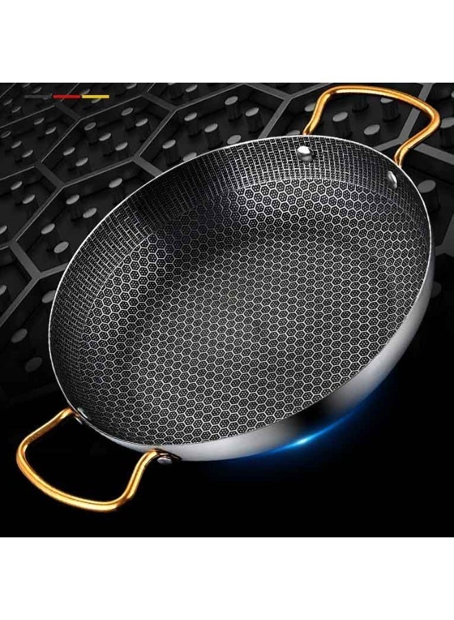 Deep Stainless Steel Non-Stick Frying Pan – 24cm Wok Pan with Handles for Daily Meals - Image 4